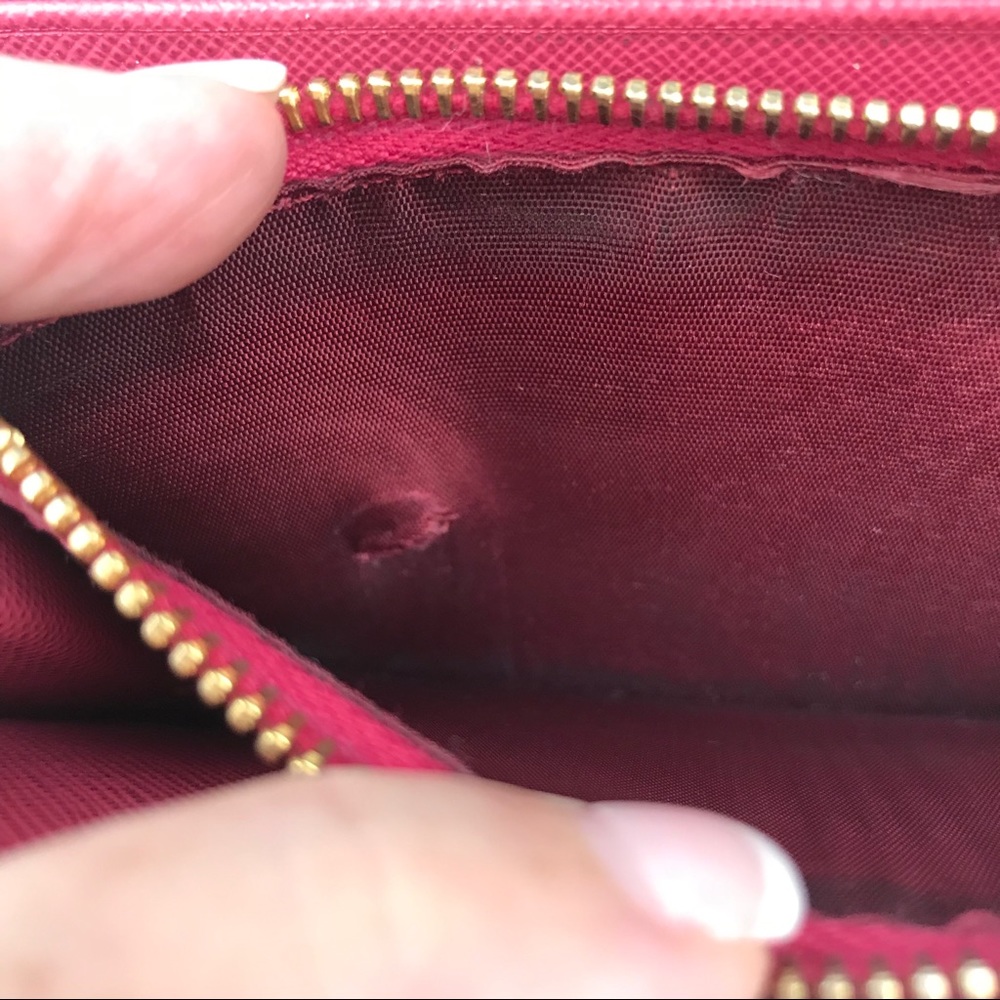 PRADA Wallet Fiocco Bow Peonia Pink Saffiano Lux Leather Gold Hardware - Picture 7 of 14